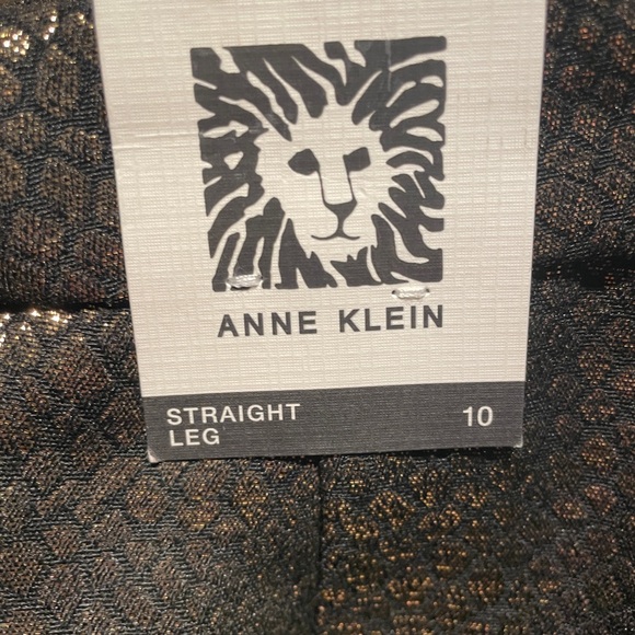 NWT Anne Klein Gold Metallic Snake Jaquard Pants - SZ10 - Picture 8 of 10